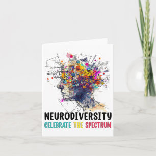 Cartão Neurodiversidade Cérebro Autismo Sensibilização e 