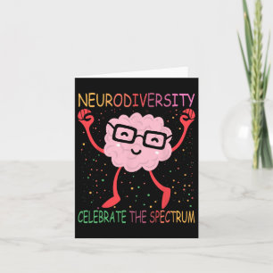 Cartão Neurodiversidade Cérebro Autismo Sensibilização e