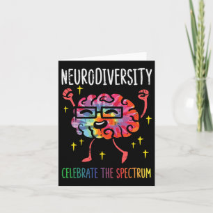 Cartão Neurodiversidade Cérebro Autismo Sensibilização e 