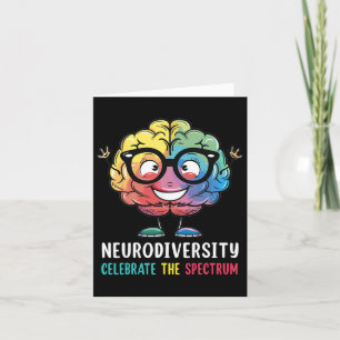 Cartão Neurodiversidade Cérebro Autismo Sensibilização e