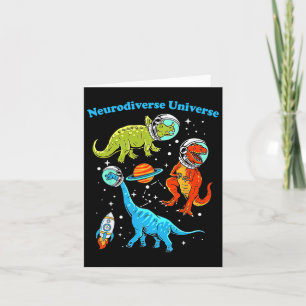 Cartão Neurodiversificado Espaço dos Dinossauros Universo