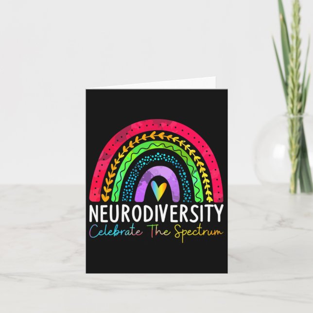 Cartão Neurodiversity Autismo Espectro Asd Adhd Arco-Íris (Frente)