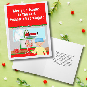 Cartão Neurologista Pediátrico Feliz Papais noeis de Nata