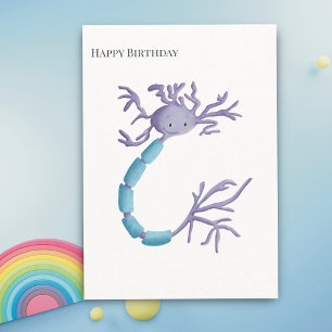 Cartão Neurônio Roxo Simples Myelin Sheath Feliz Aniversá