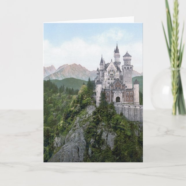Cartão Neuschwanstein Castle Lithograph (Frente)