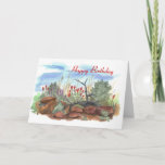 Cartão Nevada Desert Indian Paintbrush Birthday Card<br><div class="desc">A watercolor painting of a desert scene in northern Nevada in spring when the indian paintbrush blooms.</div>