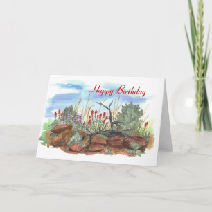 Cartão Nevada Desert Indian Paintbrush Birthday Card