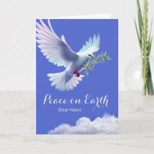 Cartão Neve Christmas Peace Dove Olive Branch
