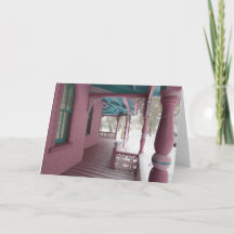 Neve de inverno em varanda cor-de-rosa - Vineyard 