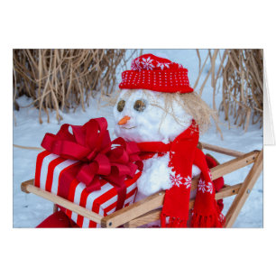 Cartão Neve de Natal em trenó