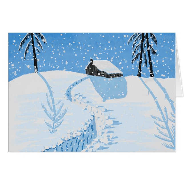 Cartão Neve de queda pacífica (Frente Horizontal)