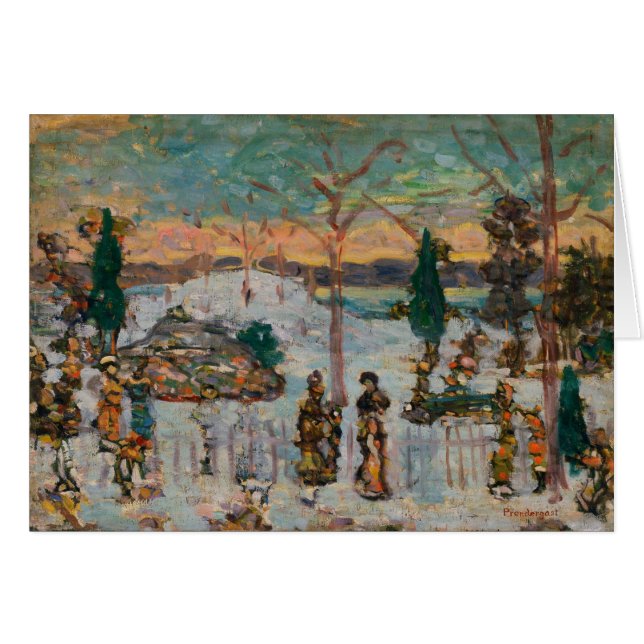 Cartão Neve em abril por Maurice Prendergast, Arte Antiga (Frente Horizontal)