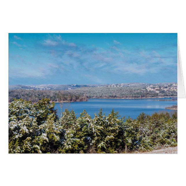 Cartão Neve Em Mesa Rock Lake Greeting Card (Frente Horizontal)