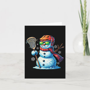 Cartão Neve Jogando Lacrosse Funny Lacrosse Player Chr