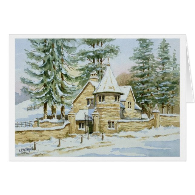 Cartão Neve na porta do alojamento de Stowell (Frente Horizontal)