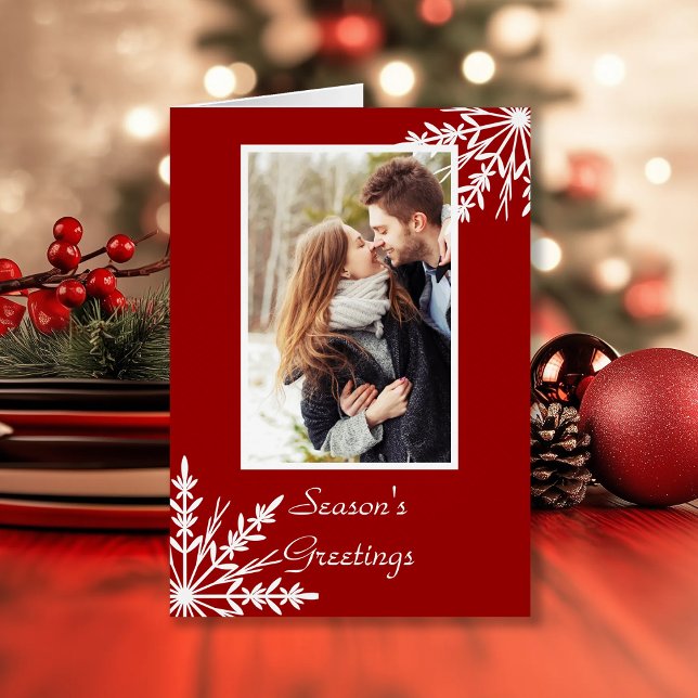 Cartão Neves Branca nas Saudações da Época Vermelha (Criador carregado)