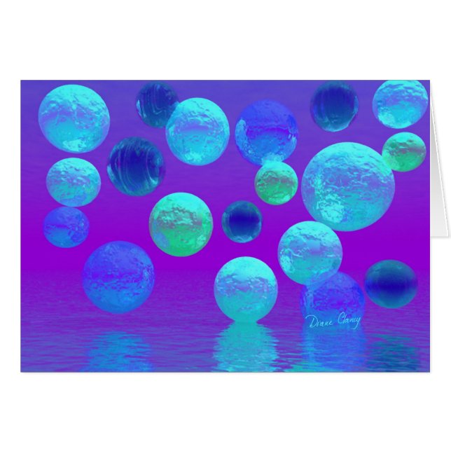 Cartão Névoa violeta - luz abstrata ciana e do roxo (Frente Horizontal)