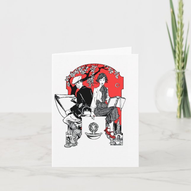 Cartão New!  A Book at Dusk Notecard (Frente)