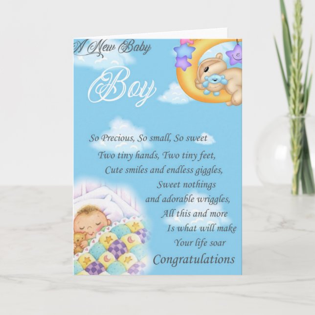 Cartão New Baby boy greetings cards (Frente)