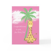 New baby girl congratulations pink giraffe