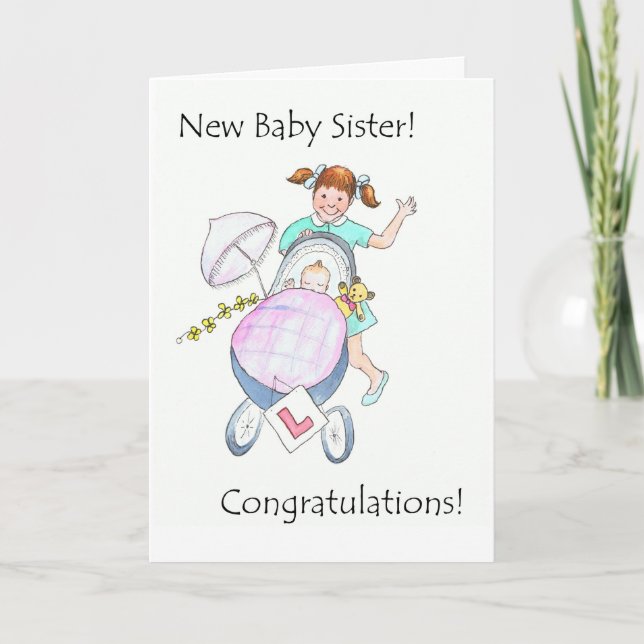 Cartão New Baby Sister Congratulations Card (Frente)