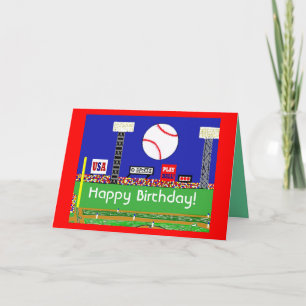 Cartão New Baseball Birthday Card Sports Gift