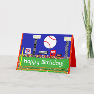 Cartão New Baseball Happy Birthday Card