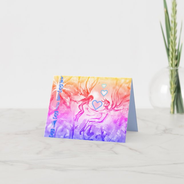 CARTÃO NEW BELIEVE FAERIES SUNSET GREETING CARD (Frente)