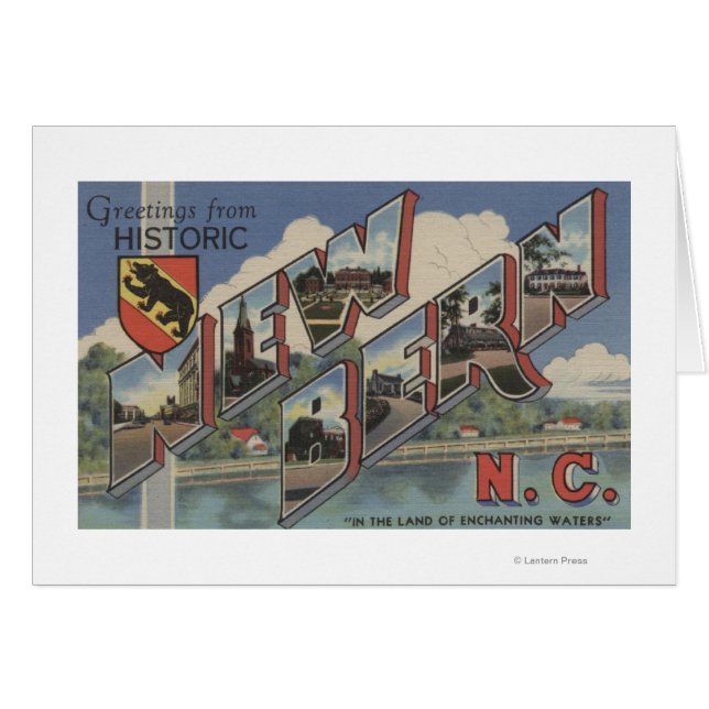 Cartão New Bern, Carolina do Norte - Grandes Cenas de Let (Frente Horizontal)