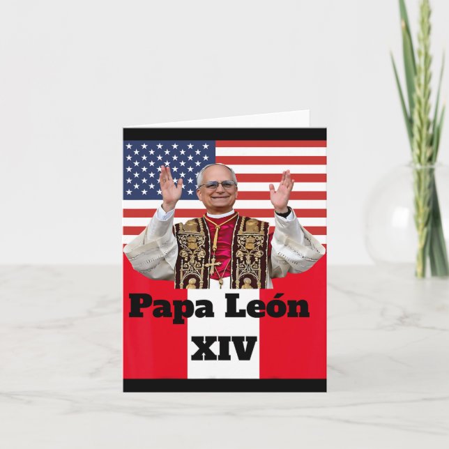 Cartão New Catholic Pe Leo Xiv Papa León Peru U.s.a. Conn (Frente)