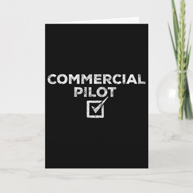 Cartão New Commercial Pilot Check Box Gift  (Frente)