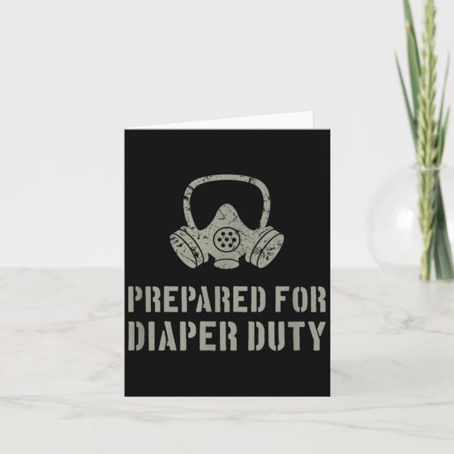 Cartão New Dad Prepared For Diaper Duty Funny Small  (Frente)