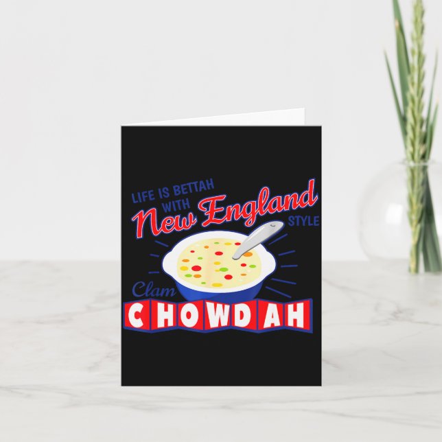 Cartão New England Style Clam Chowder  (Frente)