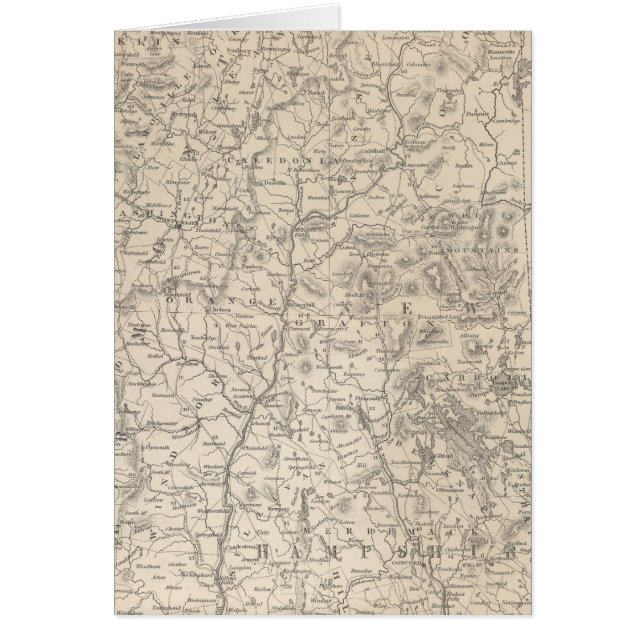 Cartão New Hampshire e Vermont (Frente)