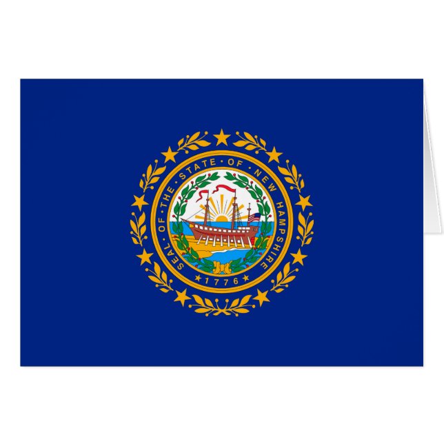Cartão New Hampshire State Flag Design (Frente Horizontal)