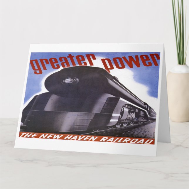 Cartão New Haven Railroad Greater Power 1938 (Frente)