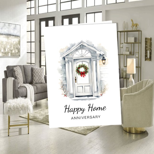 Cartão New Home Anniversary Card | Real Estate Agent (Criador carregado)