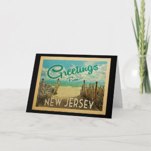 Cartão New Jersey Shore Beach Vintage Travel