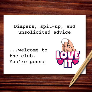 Cartão New Parent Club Initiation Sarcastic Baby Congrats