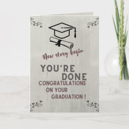 Cartão New story begin,Graduation card