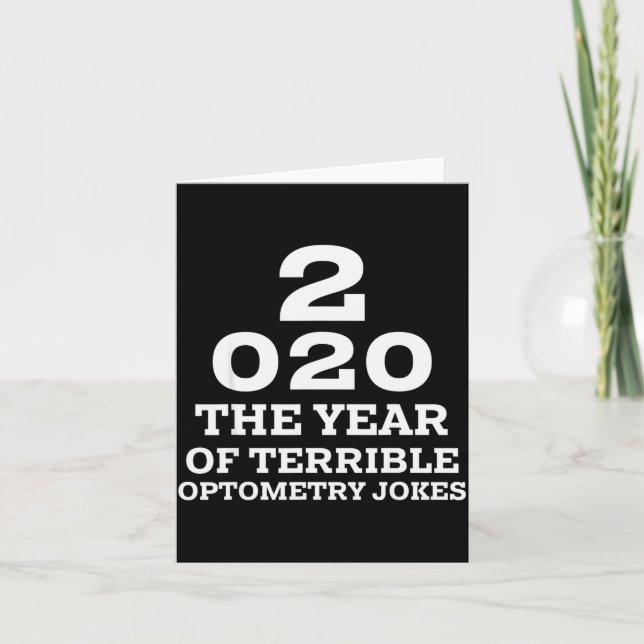 Cartão New Year 2020 And Bad Optometry Jokes Eye Chart  (Frente)