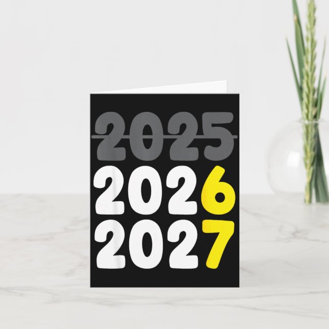 Cartão New Year 2026 Funny Six Seven 67 Meme Gen Alpha Sl (Frente)