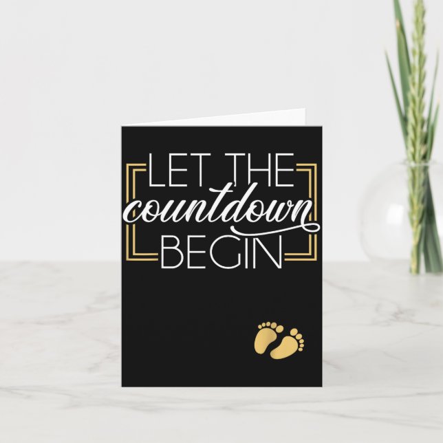 Cartão New Year Christmas Pregnancy Announcement Countdow (Frente)