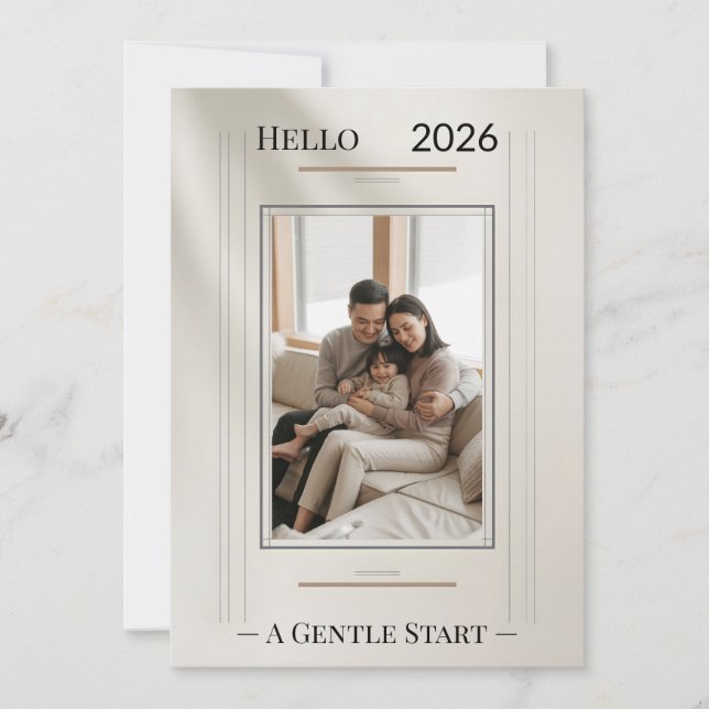Cartão New Year Family Photo Card (Frente)