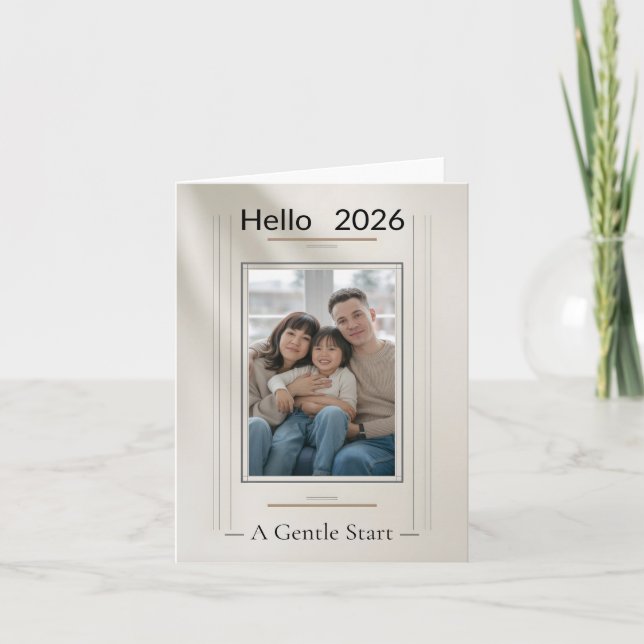 Cartão New Year Family Photo Card (Frente)