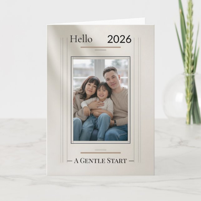 Cartão New Year Family Photo Card (Frente)