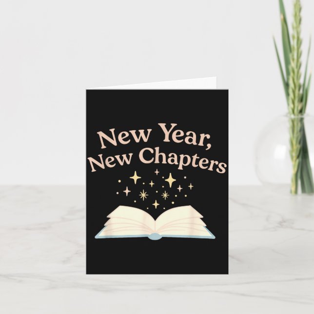 Cartão New Year New Chapters Cozy Reading For Book Lovers (Frente)