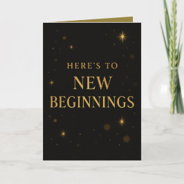 Cartão New Year Reflection Card – Black and Gold Design