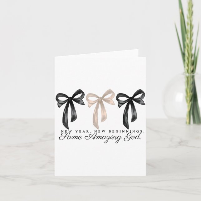 Cartão New Years Christian Coquette Faith New Beginnings  (Frente)
