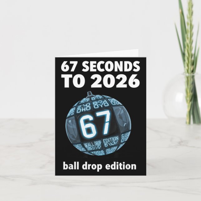 Cartão New Year's Day Ball Drop Countdown Funny Brainrot  (Frente)